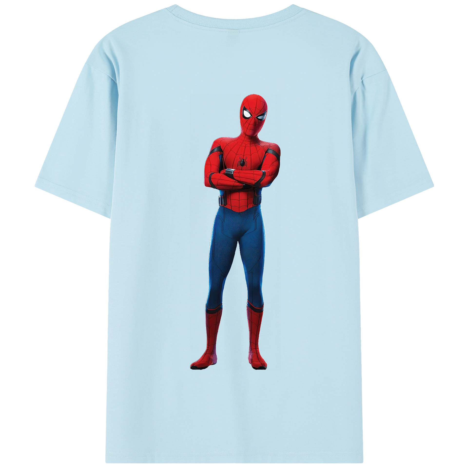 （画像用） Spider Man スパイダーマン 綿100％半袖Tシャツ（背面プリント）